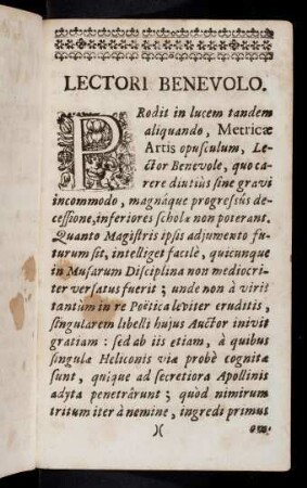 Lectori Benevolo