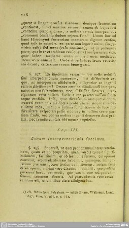 Cap. III. Novum interpretationis specimen