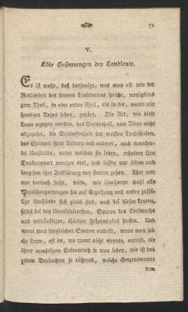 V. Edle Gesinnungen der Landleute