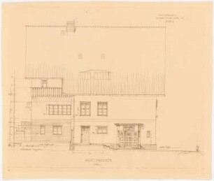 Einfamilienwohnhaus, Berlin-Nikolassee: (von Inv.Nr. 43315) Aufriss 1:50 Westansicht