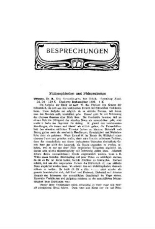 Besprechungen : Philosophisches und Pädagogisches