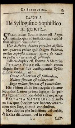 Caput I. De Syllogismo Sophistico in genere.