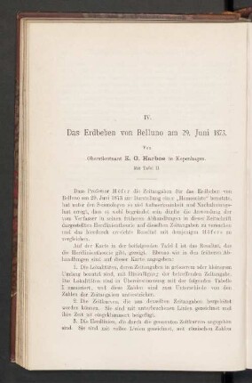 IV. Das Erdbeben von Belluno am 29. Juni 1873