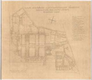 Gartenanlage V.D.M. Steirische, Luftfahrtwerke, Marburg/Drau: Gestaltung der Grünflächen: Lageplan 1:2000