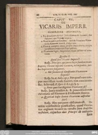 Caput VII. De Vicariis Imperii.