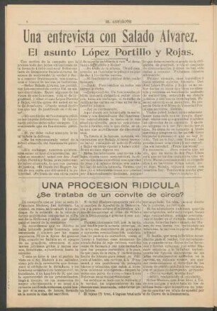 Una entrevista con Salado Álvarez. : El asunto López Portillo y Rojas.