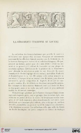 3. Pér. 18.1897: La céramique italienne au Louvre