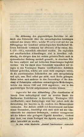 Bericht über die wissenschaftlichen Leistungen im Gebiete der Entomologie. 1851, 1851 (1853)