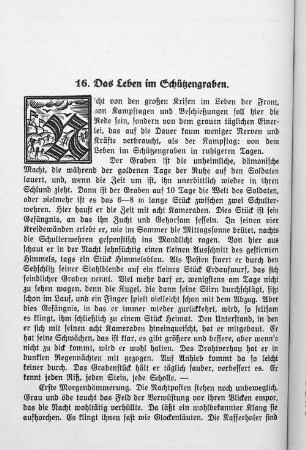 16. Das Leben im Schützengraben.