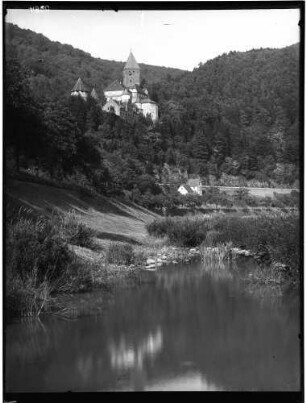 Zwingenberg Landschaftsbild mit Schloss Zwingenberg im Hintergrund
