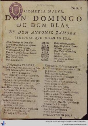 Don Domingo de Don Blas : comedia nueva