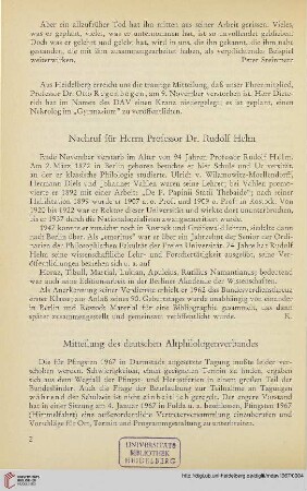 10: Nachruf für Herrn Professor Dr. Rudolf Helm