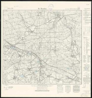 Meßtischblatt 3388 : Gr. Rauden, 1938 : Gr. Rauden. - Hrsg. 1884, bericht. 1928, redakt. Änd. [19]38. - 1:25000. - [Berlin]: Reichsamt für Landesaufnahme, 1938. - 1 Kt.