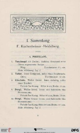 I. Sammlung (Nr. 1-173)
