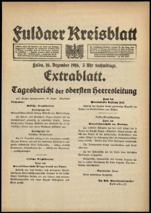 Ausgabe vom Samstag, den 16. Dezember 1916.