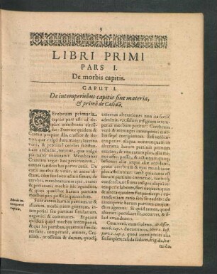 Pars I. De morbis capitis.