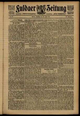 Zweite Ausgabe vom Samstag, den 28. Juli 1906.