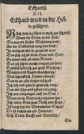 XII. Eckhard wird in die Helle geführet.