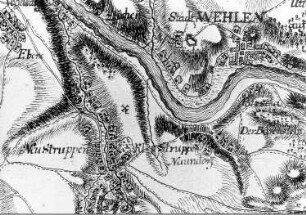 Struppen-Kleinstruppen. Karte von einem Teil des Kurfürstentums Sachsen, Petri, nach 1759 (Sign.: VII 63)