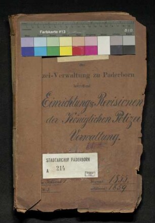 Einrichtung und Revisionen der Königlichen Polizeiverwaltung zu Paderborn