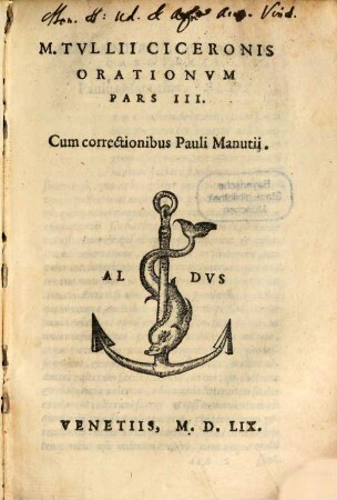 M. Tvllii Ciceronis Orationvm Pars ..., 3