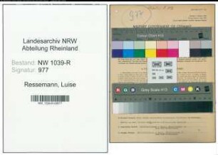 Entnazifizierung Luise Ressemann , geb. 23.01.1902 (Steuersachengehilfin)