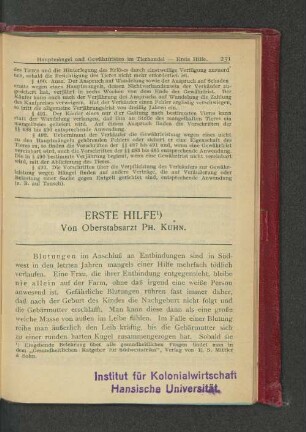 Erste Hilfe.