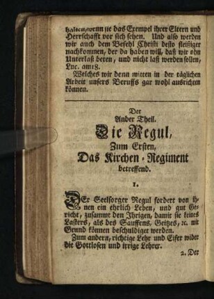 Der Ander Theil: Die Regul