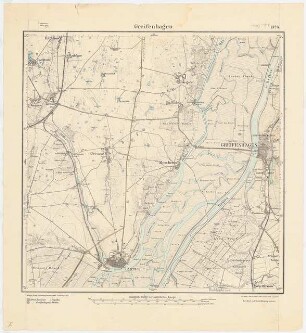 Messtischkarte von Greifenhagen Zum Projekt gehörend: Hermann Jansen: Messtischkarte, Teilblatt 1324 (Greifenhagen) 1:25000