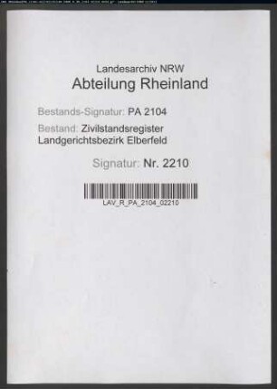 Heiratsregister Heiligenhaus