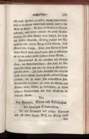 Von Gesetzen, Sitten und Gebräuchen der heutigen Sevaramben.