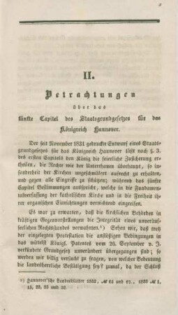 13-22 Betrachtungen über das fünfte Capitel des Staatsgrundgesetzes für das Königreich Hannover