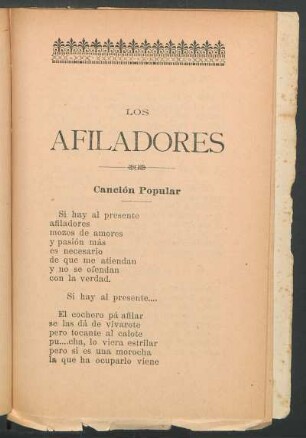 Los afiladores : Canción popular