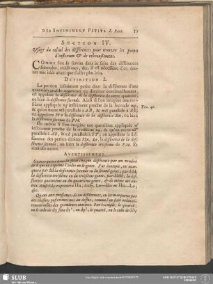 Section IV. Usage du calcul des différences pour trouver les points d'inflexions & de rebroußement
