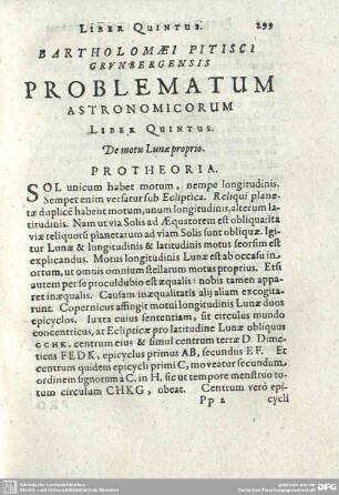 LIBER QUINTUS. De motu Lunae proprio.