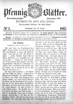 No. 5, Sonnabend, den 26. Januar