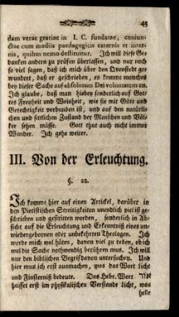 III. Von der Erleuchtung