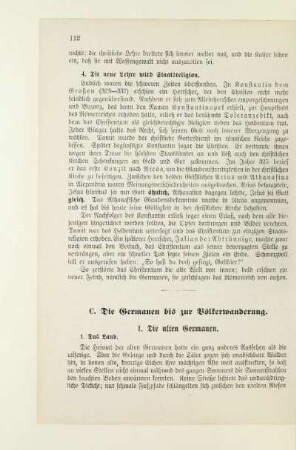 C. Die Germanen bis zur Völkerwanderung