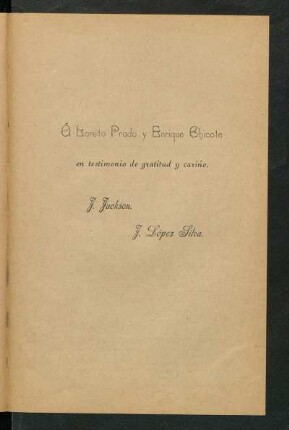 [Dedicatoria] Á Loreto Prado y Enrique Chicote