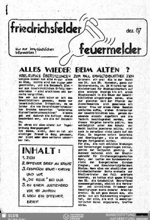 [19]87,Dez.: Friedrichsfelder Feuermelder