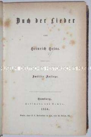 Buch der Lieder von H. Heine