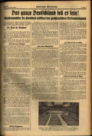 Zweite Ausgabe vom Freitag, den 25. März 1938.