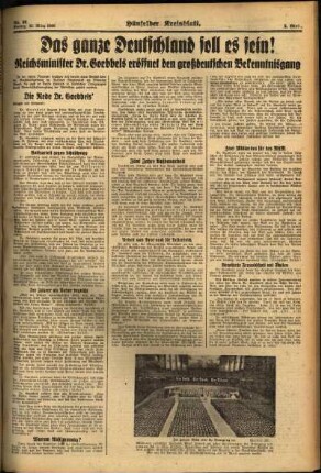 Zweite Ausgabe vom Freitag, den 25. März 1938.