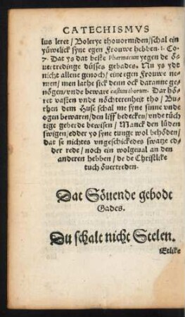 Dat Sövende gebodt Gades.
