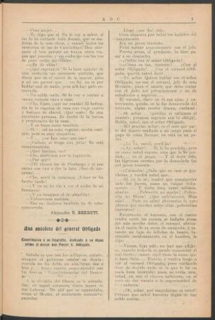 Una anécdota del general Obligado : Contribución á su biografía, dedicada á su digno primo el doctor don Pastor S. Obligado.