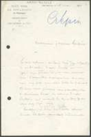 Brief von François Crépin an Unbekannt