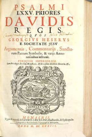 Psalmi CL. Regis Davidis, [1]. Psalmi LXXV. Priores Davidis Regis