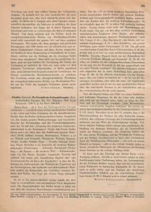 87-88 [Rezension] Schaller, Heinrich, Die europäische Kulturphilosophie