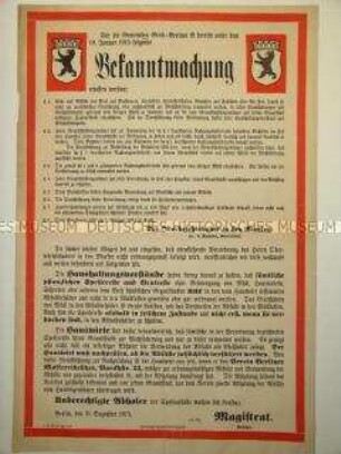 Maueranschlag: Erneute Bekanntmachung über die Sammlung von Speiseabfällen für Viehfutter