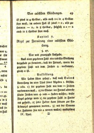 Kapitel 7. Regel zur Formirung einer cubischen Gleichung.